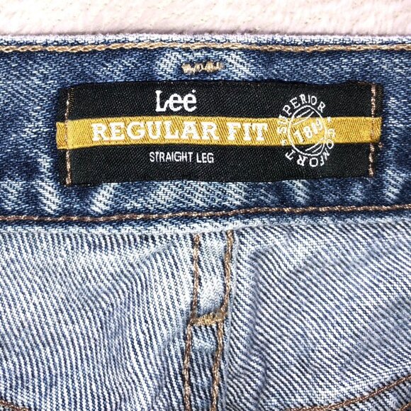 Lee Mens Jeans Size 34x30 Regular Fit Mens Straight Leg Cotton Blue Denim Casual - Picture 3 of 16